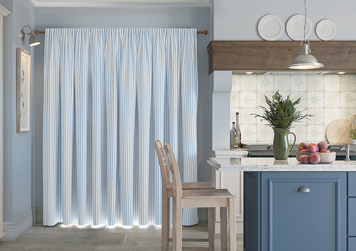 Lace Stripes, Vintage Blue - Made to Measure Curtains - Image 7